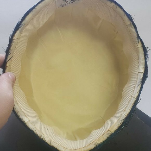 Vintage 1964 handmade Peacock Feathers Womans Hat by Lennie belle - Picture 3 of 4